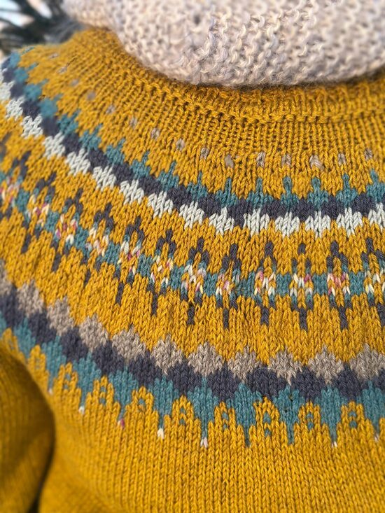 sinepju krāsas merino džemperis M